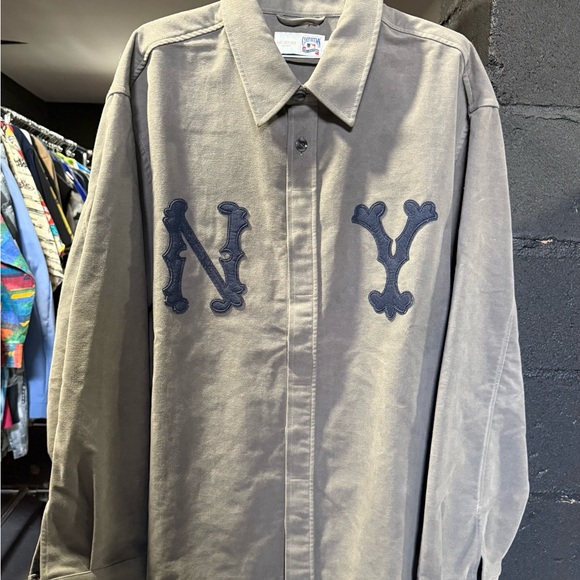 Aime Leon Dore Ny Yankees Higlanders Over Shirt Grey Mens XL